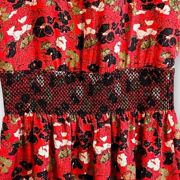 Hanley Red Printed Silk Tunic Dress, Size 6, - Picture 9 of 10